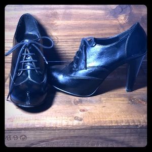 Black Victorian style lace up ankle boots